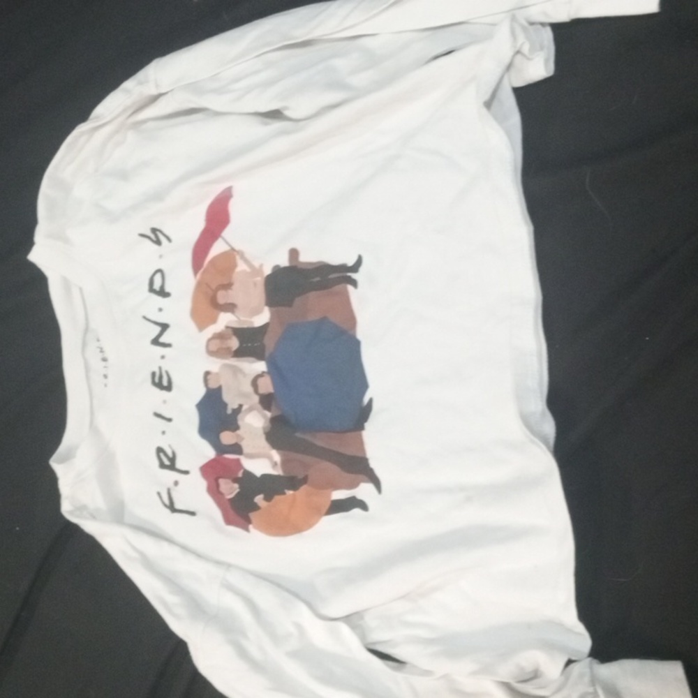 White Long Sleeved Friends Shirt